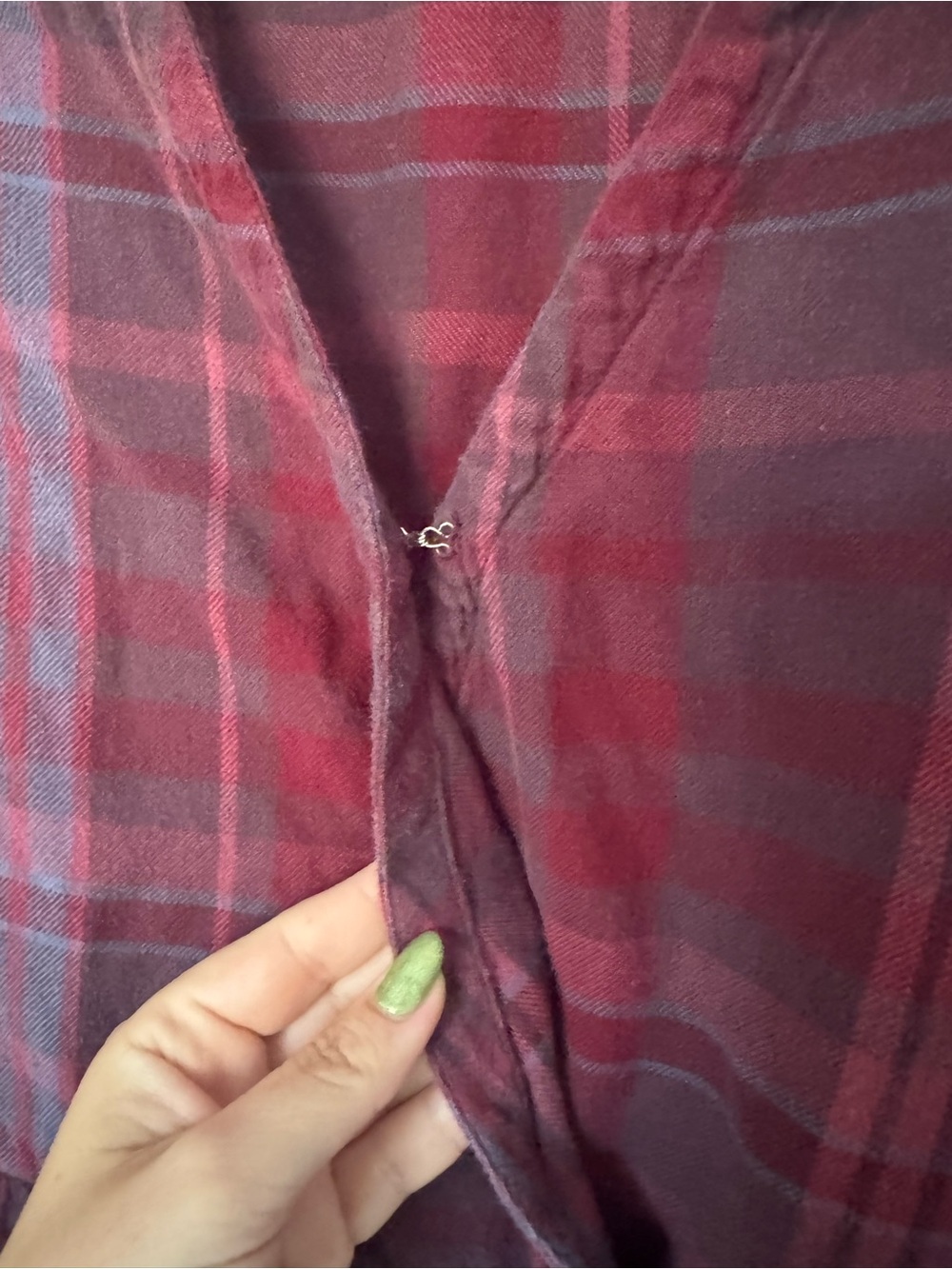 Pact Fireside Flannel Crossover Dress Red XXL Plus Midi Organic Cotton - Picture 12 of 13